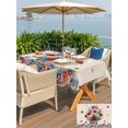 thumbnail image 5 of Outdoor Tablecloth with Umbrella Hole for Patio/Picnic/Party/Camping, 4th of July Floral Waterproof Table Cloth Rectangle Table Cover Washable, Vintage Red Blue Roses Patriotic (60"x 120"), 5 of 8