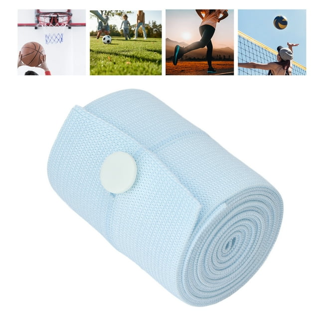 Bandage de Compression Durable, Bandage Élastique Fixé par Bouton Épaissi Doux pour la Peau Bleu Réutilisable pour Terrains de Sport pour Usage Domestique