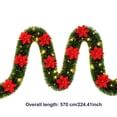 thumbnail image 3 of Christmas Artificial Pine Garland with Lights, Hanging Wreath with Realistic Branches, Indoor Outdoor Xmas Decor for Front Door,Mantel,Stair Handrail, 3 of 8