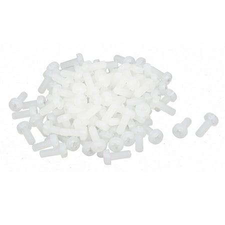 

M3 x 8mm Nylon Drive Fully Thread Pan Head Machine Screws 100PCS