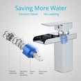 thumbnail image 3 of Wovier Chrome Waterfall Bathroom Sink Faucet with Supply Hose and Plate,Single Handle Single Hole Lavatory Faucet,Basin Mixer Tap Commercial, 3 of 7