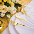 thumbnail image 4 of 350PCS White Gold Plastic Plates - Gold Disposable Dinnerware Sets - Gold Plastic Silverware - 100Plates, 150Plastic Cutlery, 50 Cups and 50 Napkins for Wedding & Party & Thanksgiving, 4 of 18
