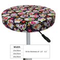 thumbnail image 2 of vintage flowers skull Round Bar Stool Seat Covers, Elastic Round Chair Cover Stool Seat Slipcover Bar Stool Cushions Round Pad for 12-14 inch, 2 of 5
