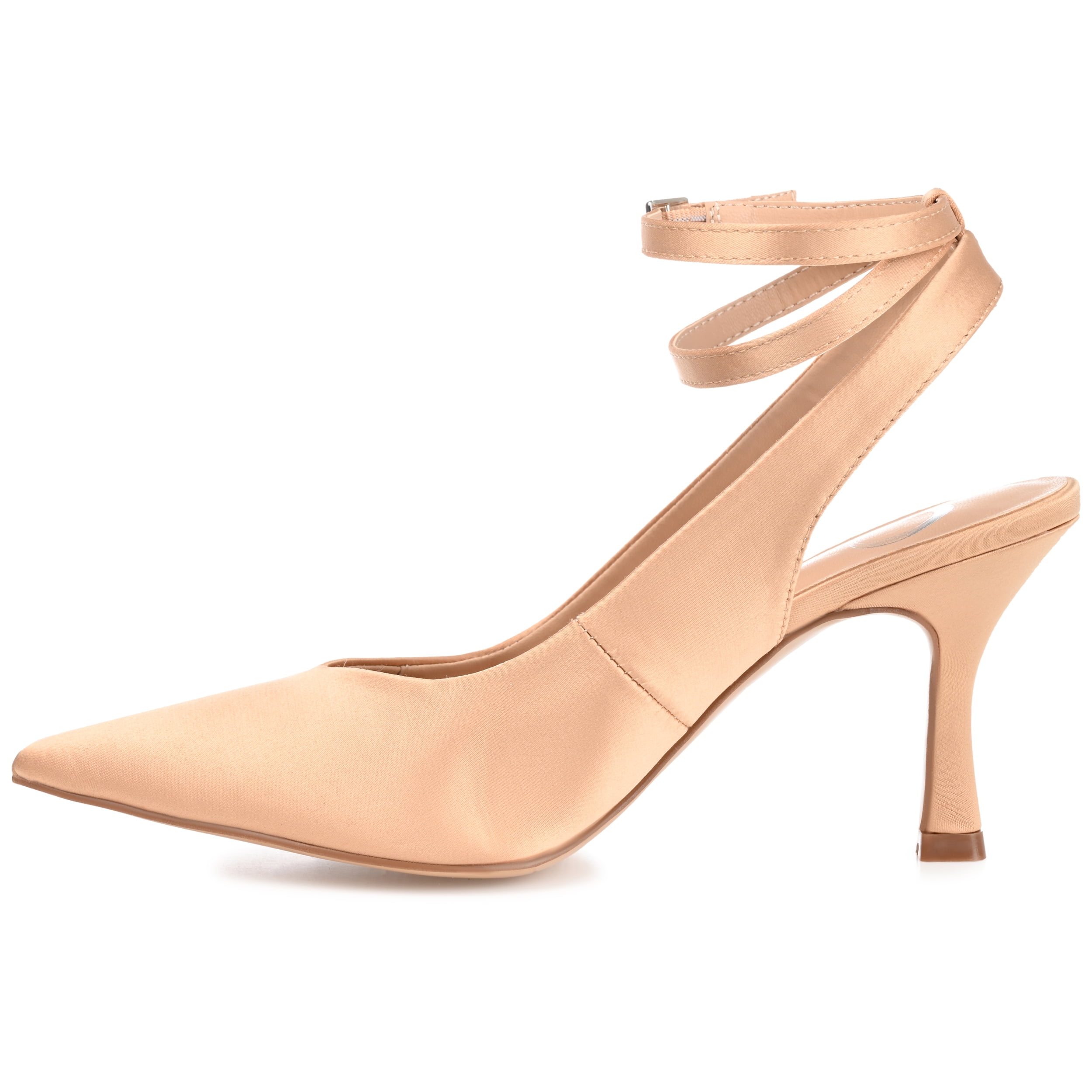 Journee Womens Marcella Buckle Mid Stiletto Pointed Toe Pumps, Widths Available