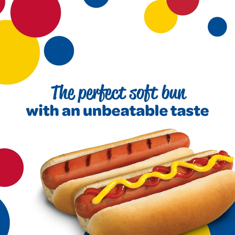 Wonder Bread Classic Hot Dog Buns, White Bread Hot Dog Buns, 8