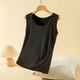 thumbnail image 1 of Ropa interior térmica para mujer, otoño e invierno, camiseta térmica de tirantes con cuello redondo y forro polar suave, sin mangas, de poliéster., 1 of 3