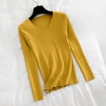 thumbnail image 5 of Otvok V Neck Ribbed Slim Fit Sweater for Women, Long Sleeve Solid Pullover, Stretchy Basic Layering Top for Autumn Winter, 5 of 7