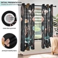 thumbnail image 4 of 2 Panels Set Blackout Curtains Thermal Insulated Sun Protection Room Darkening Drapes for Bedroom Sharks and Seagrass Pattern, 4 of 6