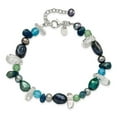 thumbnail image 4 of Auriga Fine Jewelry 925 Sterling Silver Aventurine Blue Quartz Pearl Bracelet 7.75inch for Women, 4 of 6