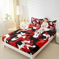 thumbnail image 4 of Feelyou Teens Camouflage Full Size Sheets, Black Red Camo Bed Sheets, Chic Artwork Abstract Sheet Sets, Luxury Bedroom Decor, 4 Pieces, 4 of 7