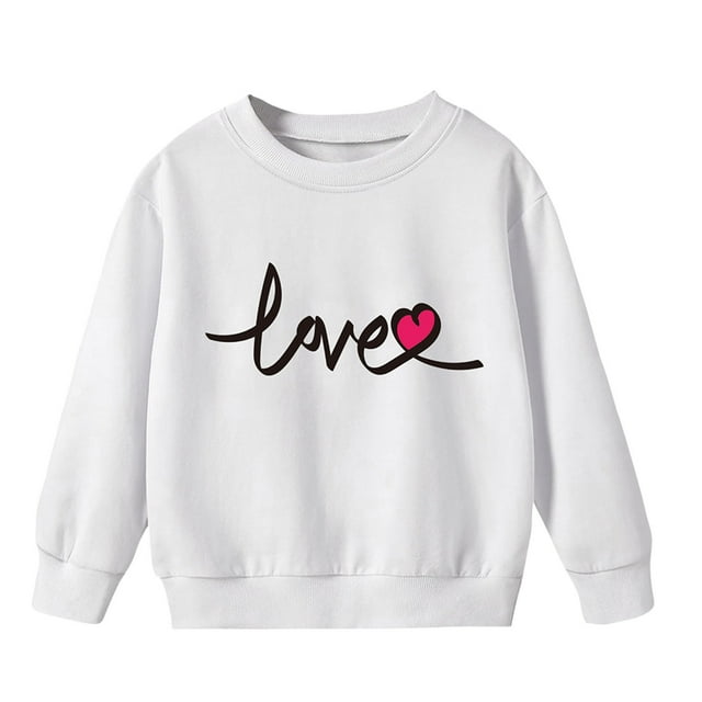 lcziwo Chandails en Molleton de Mode pour Enfants, Chandails en Molleton à Manches Longues Imprimé Lettre Tendance Col Rond Filles Garçons Pull Ample Confortable Taille 1-12 Ans Automne Hiver Offres du Jour Liquidation Blanc, 6 Ans