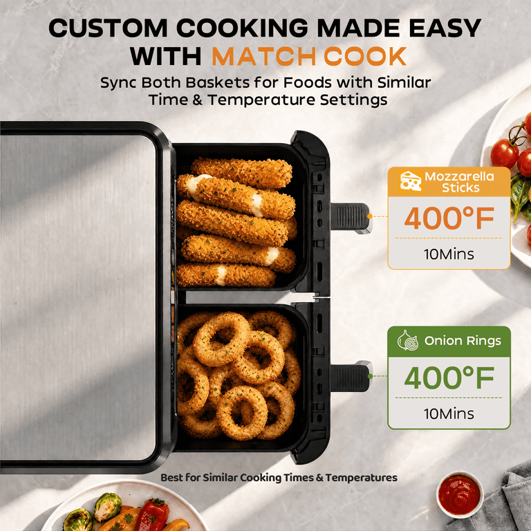 Patbrela 13QT Dual Basket Air Fryer Oven with Touchscreen photo 5