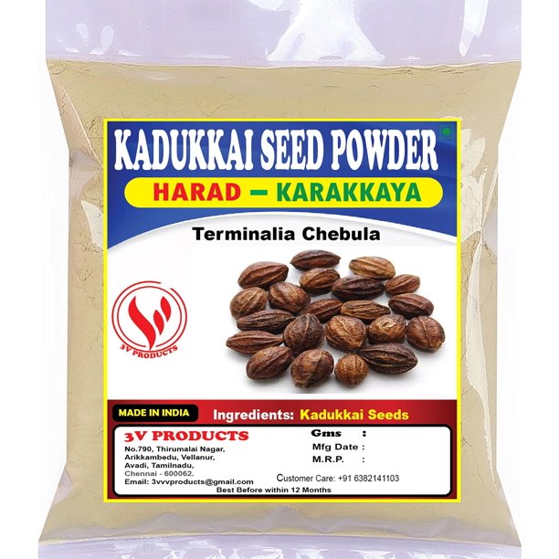 3V PRODUCTS Kadukkai Powder 400g Haritaki Karakkaya Harad
