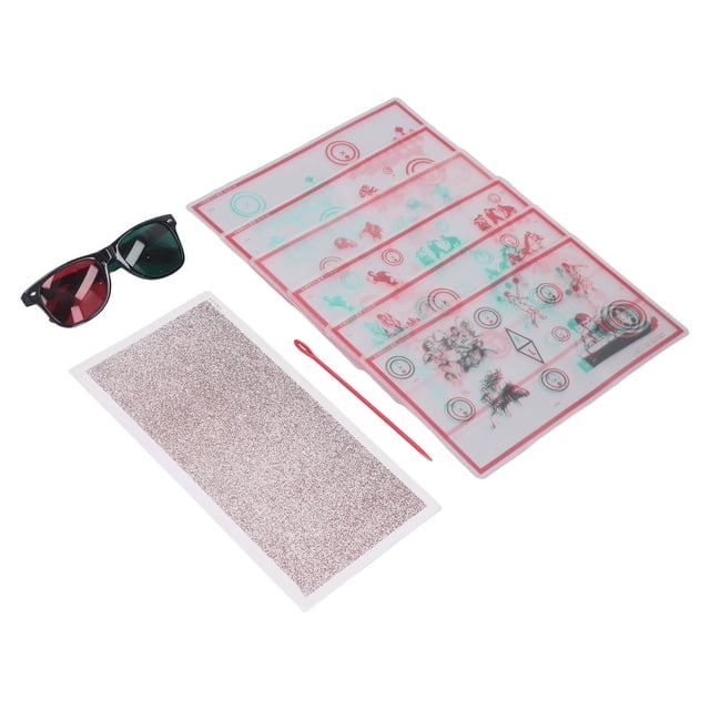Tranaglifo Fijo Rojo Y Verde, Cuadro De Prueba De Baja Visión Por Insuficiencia De Convergencia Que Mejora El Entrenamiento De Desinhibición Estereoscópica Con Gafas Para