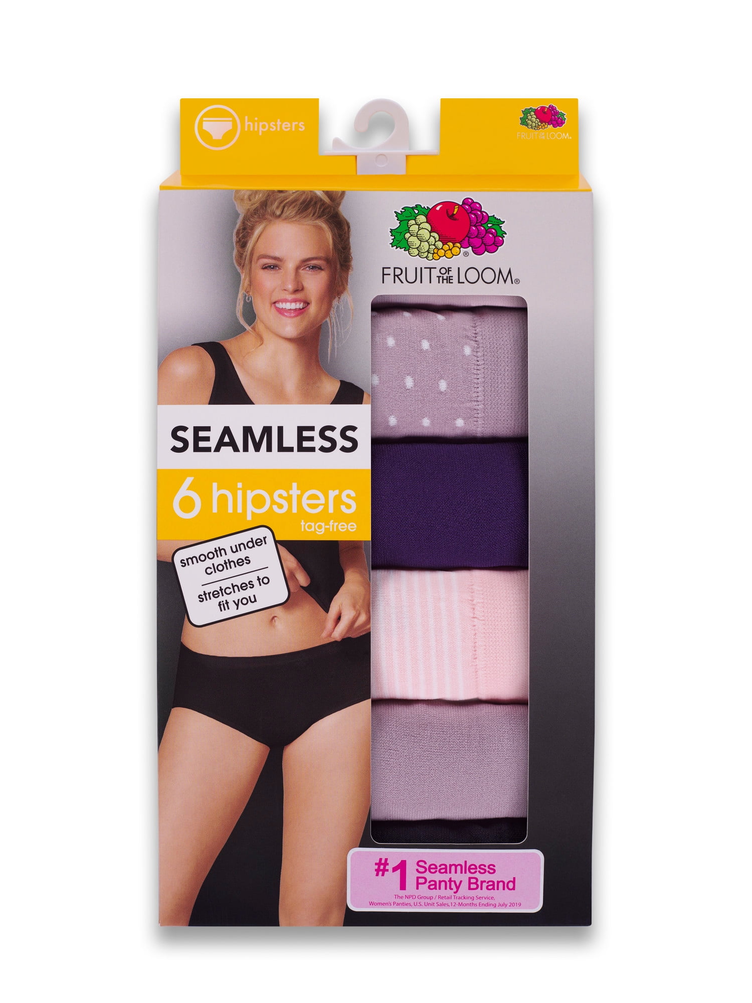 Fruit of the Loom Women's 360 Stretch Seamless Hipster Underwear, 6 Pack
