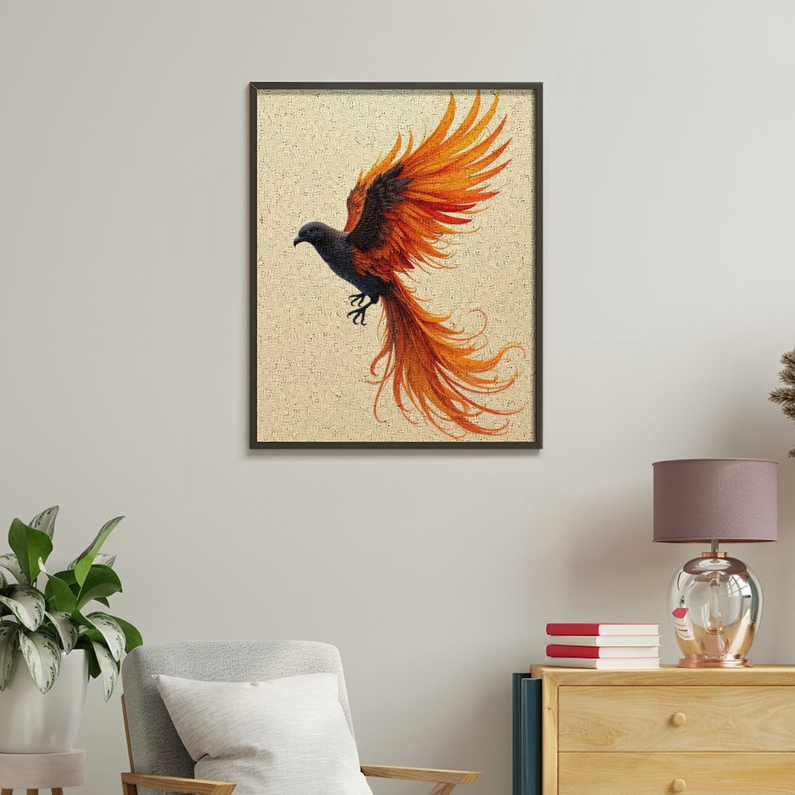 Paint By Numbers Kit for Adults Beginner - DIY Phoenix Flame Bird Artistry Canvas Painting Kits for Adults, Frameless Paint By Number for Adults for Home Wall Decor 16x20 Inch