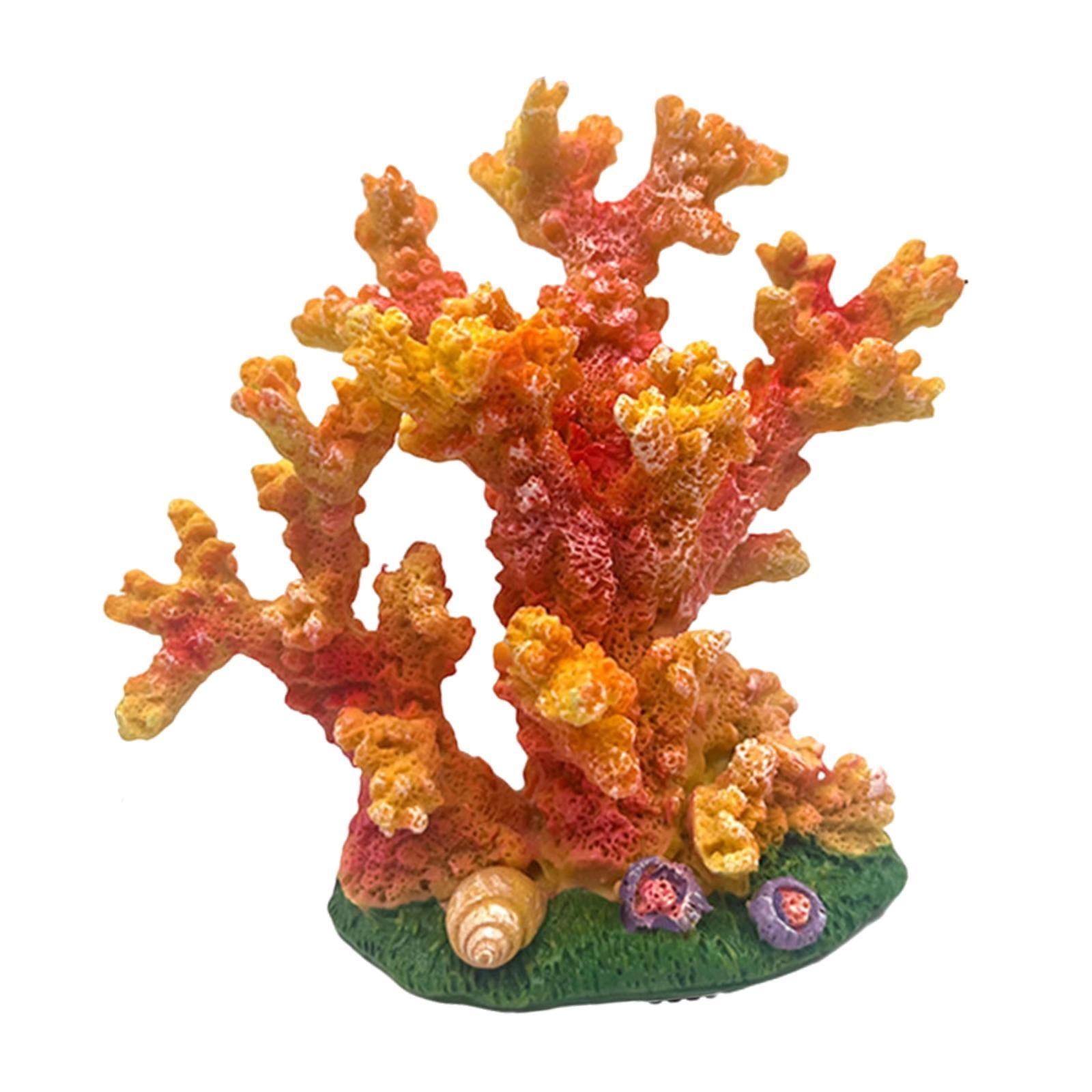 Fzaqwen Artificial Coral Figurine Sculpture Accessory Home Decor Versatile Creative Fish orange