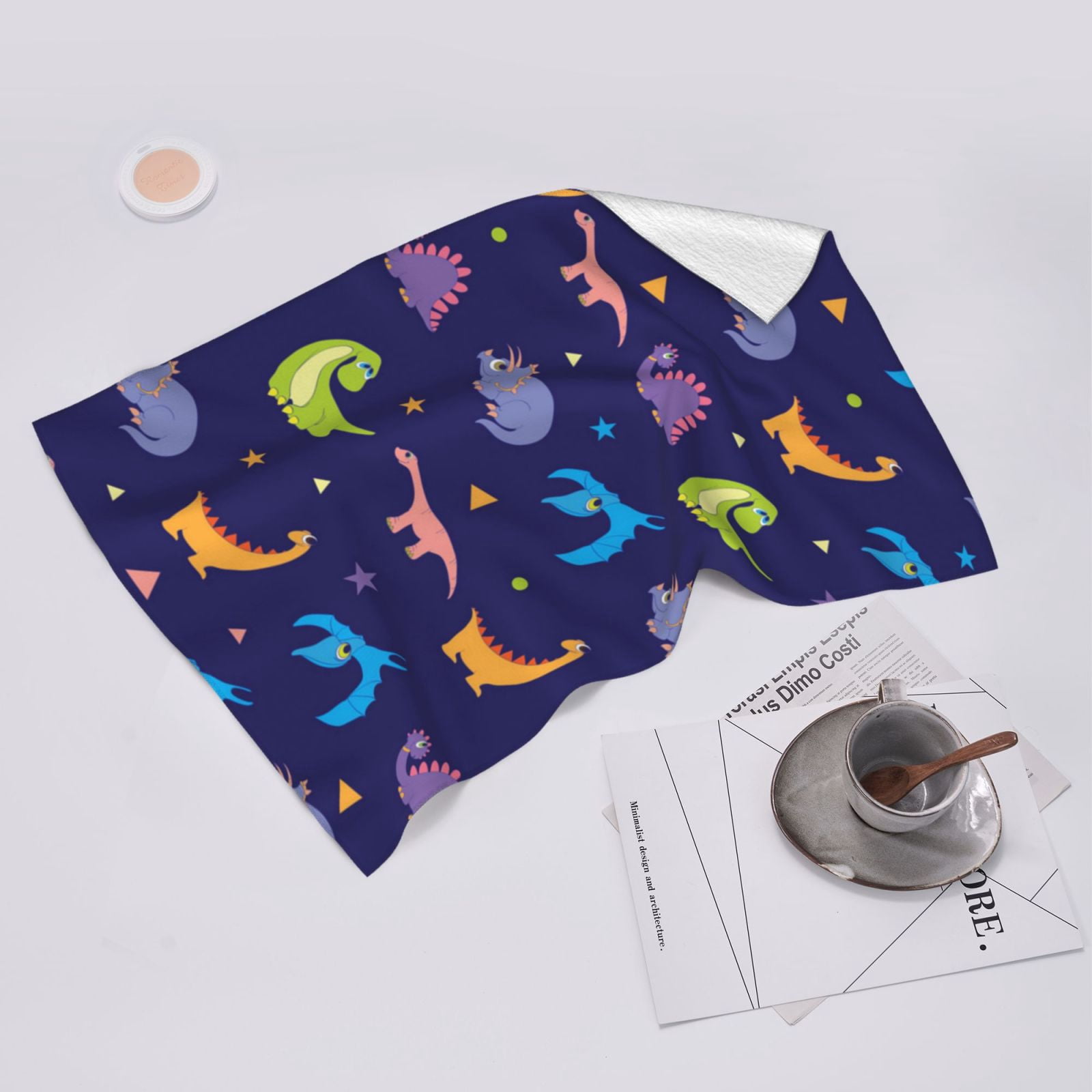 Colorful Dinosaurs Cute Dinosaur Dino 27.5" x 16" Ultra Soft Hand Towel, Face Wash Cloth for Bathroom, Gym, Travel, Pool