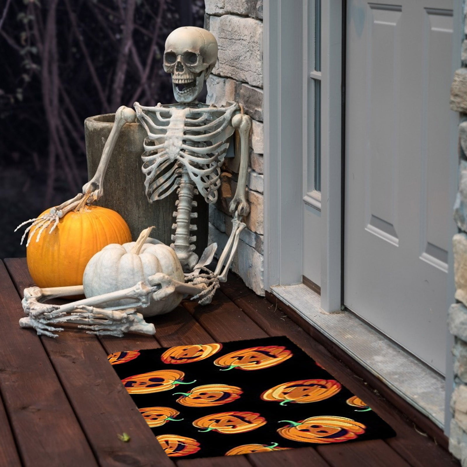 Spooky Decor Halloween Wecome Mat Halloween Front Porch Decor Welcome  Foolish Mortals Haunted House Halloween Doormat