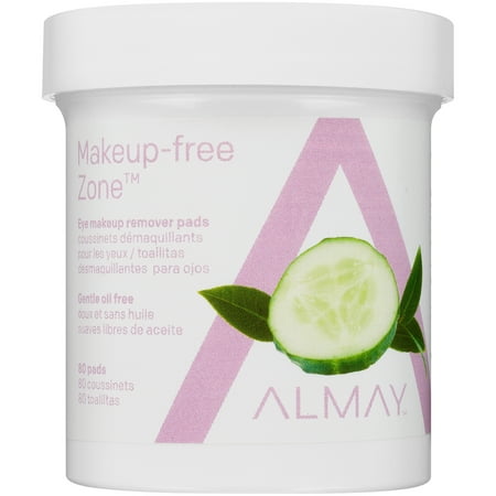 (2 pack) Almay oil free gentle eye makeup remover pads 80 ct