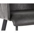 thumbnail image 6 of Maklaine 26.25" Faux Leather and Fabric Counter Stool in Roman Gray, 6 of 7