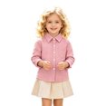thumbnail image 6 of Boys Girls Shirts Long Sleeve Button Down Collared Checked Shirt with Chest Pocket Kids School Uniform 2-9 Years, 6 of 9