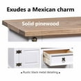 thumbnail image 4 of vidaXL Bedside Cabinet White body and brown top Solid pine wood, 4 of 10