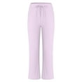 thumbnail image 3 of Bovemsi Women's Casual Pants Wide Leg Yoga High Waist Causal Summer Trousers With Pocket Wide Leg Casual Pants with Pockets, 3 of 4