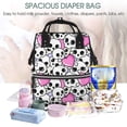 thumbnail image 5 of Xecao skull with hearts Print Large Capacity Nappy Bag Is a Multi-Functional Waterproof Travel Backpack, Perfect as a Nursing Bag or Mummy Backpack for Women, 5 of 6