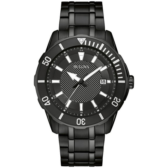 Bulova Men's Black IP Stainless Steel Sport Watch- 98B361