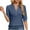 Blue, variant on yillto Womens Blouse V Neck Buttons Casual Business Shirts Summer Short Sleeve Dressy Top for Women