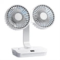 thumbnail image 1 of Ventilador de Doble Cara, Ventilador Doble Oscilante de Escritorio, Ventilador Oscilante de Escritorio Doble, Viento de 4 Engranajes Recargable por USB, 1 of 5