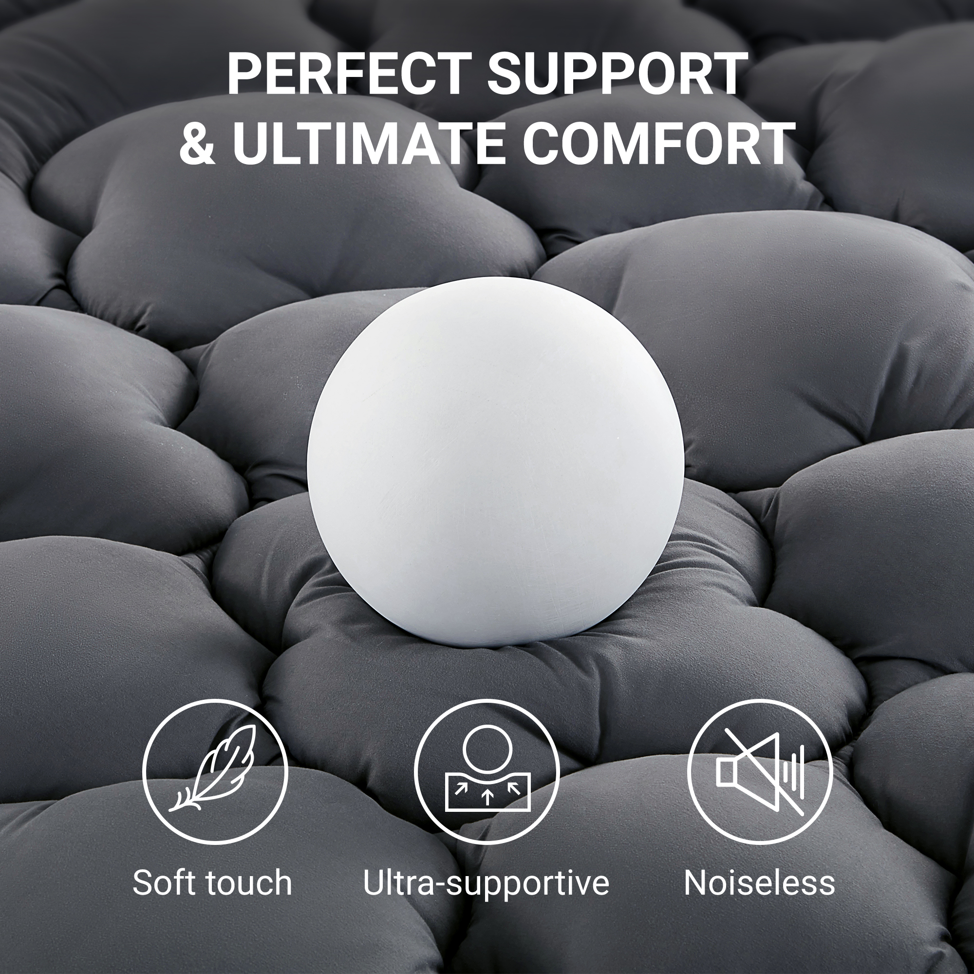 BDEUS Extra Thick Queen Mattress Topper, Gray photo 4