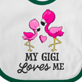 thumbnail image 4 of Inktastic My Gigi Loves Me with Two Flamingos Boys or Girls Baby Bib, 4 of 4