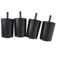 thumbnail image 3 of Leg Daddy 3" Black Round HDPE Plastic Sofa Leg, Set of 4 with T-Plates, 3 of 6