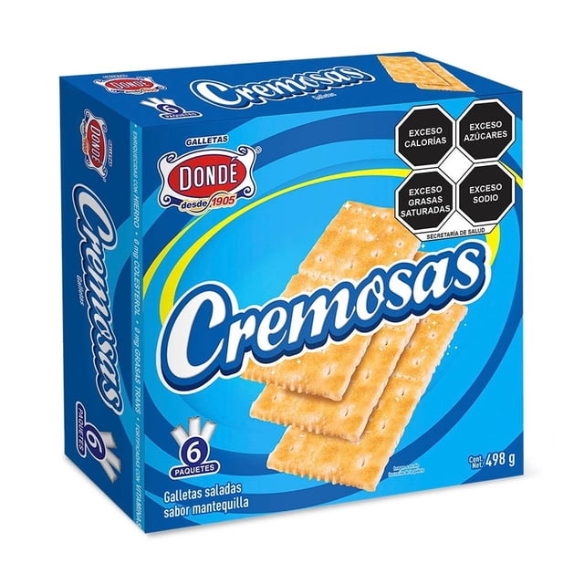 Galletas Dondé Cremosas saladas sabor mantequilla 498 g