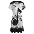 thumbnail image 5 of Music Note Dress Summer Street Style Dresses Female Short Sleeve Printed Sundress, 5 of 7