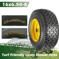 thumbnail image 3 of 18x8.50-8 Lawn Mower Cart Turf Tires With Rim, for Garden Carts Dolly Trolley Dump Cart Hand Truck Wheelbarrow Garden Wagon 2 Pack Black, 3 of 5
