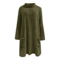 thumbnail image 4 of zaveiop Women Sweaters 2025 Mock Turtleneck Fall Winter Warm Sweater Plus Size Tunic Pullover Tops with Pockets (Dark Green, XXL), 4 of 4