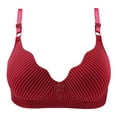 thumbnail image 5 of ATOYSOY 3 Pack Everyday Bra for Women Breathable Push Up Bralette Workout Comfort Bra Clearance Teens Solid Color Underwear Striped Wirefree Red M, 5 of 5