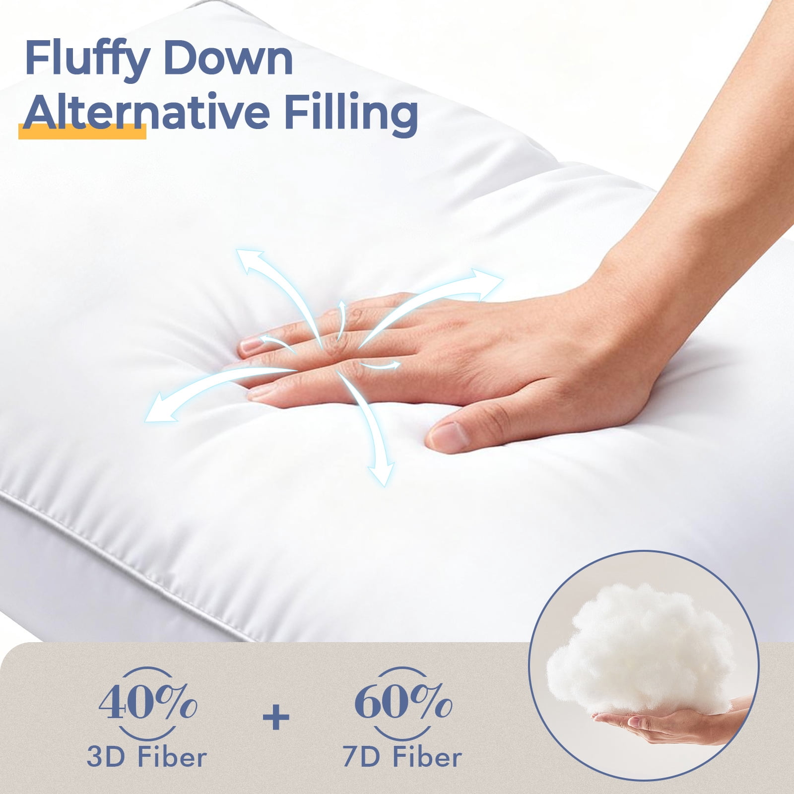 SORMAG Pillows Queen Size Set of 2, Bed Pillows for Side and Back Sleepers, Soft Down Alternative Pillows, Hotel Quality and Machine Washable