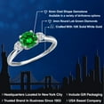 thumbnail image 2 of Gem Stone King 10K White Gold Green Created Emerald and Lab Grown Diamond 3-Stone Ring for Women | 1.22 Cttw | Round 6MM | Gemstone May Birthstone | Size 9, 2 of 6