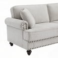 thumbnail image 7 of Modern 82" Chenille 2-Seater Sofa with Nails and Armrests (White for Living Room), 7 of 7