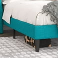thumbnail image 4 of Einfach Full Size Platform Bed Frame with Fabric Headboard, Jade Green, 4 of 6