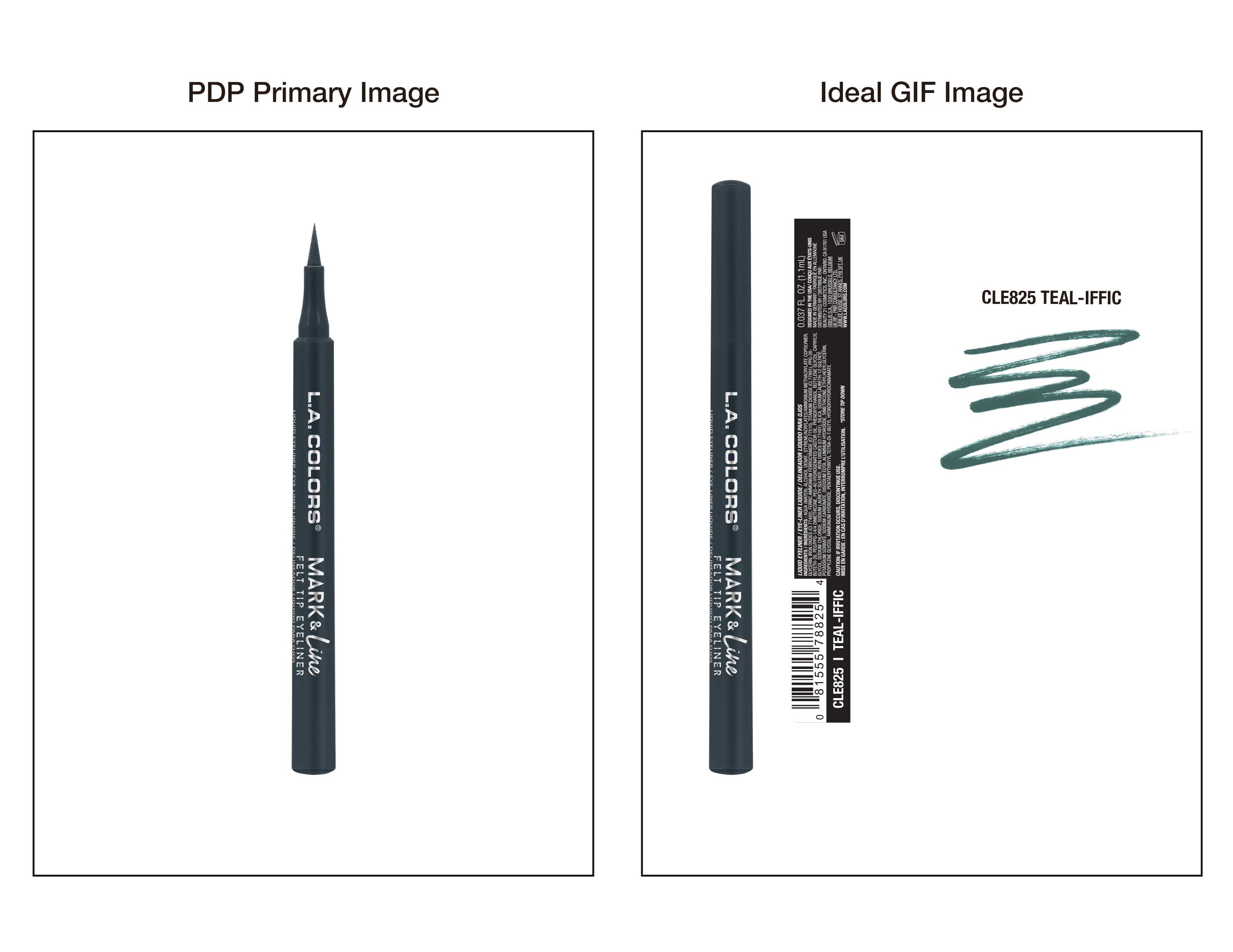(2 pack) L.A. Colors Ultra-precise Mark & Fine Felt Tip Liquid Eyeliner, Teal-iffic