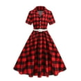 thumbnail image 2 of Ovzne Robes pour Femmes 2025 Robe Mode Décontractée Aguichant à Pois avec Col Lacé et Grande Robe Bouffante à Manches Courtes en Liquidation, 2 of 7