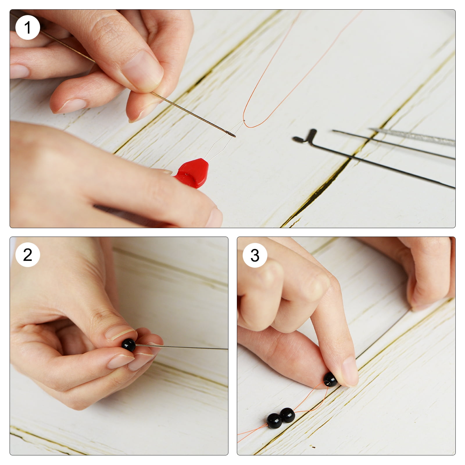 Unique Bargains Beading Needles Fine Thin Long Straight Sewing Embroidery Thread 0.7x120mm