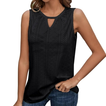 EHQJNJ Camisole Tops for Women with Bra Purple Women s Hollow Casual Loose Slim Round Neck Sleeveless Camisole Bustier Tops for Women Black Camisole Tops for Women Cotton Lace
