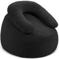 thumbnail image 6 of Congermom Large Bean Bag Chair with U-Shaped Pillow for Adults and Kids Ultra Soft Teddy Fleece BeanBag Chair Black, 6 of 7