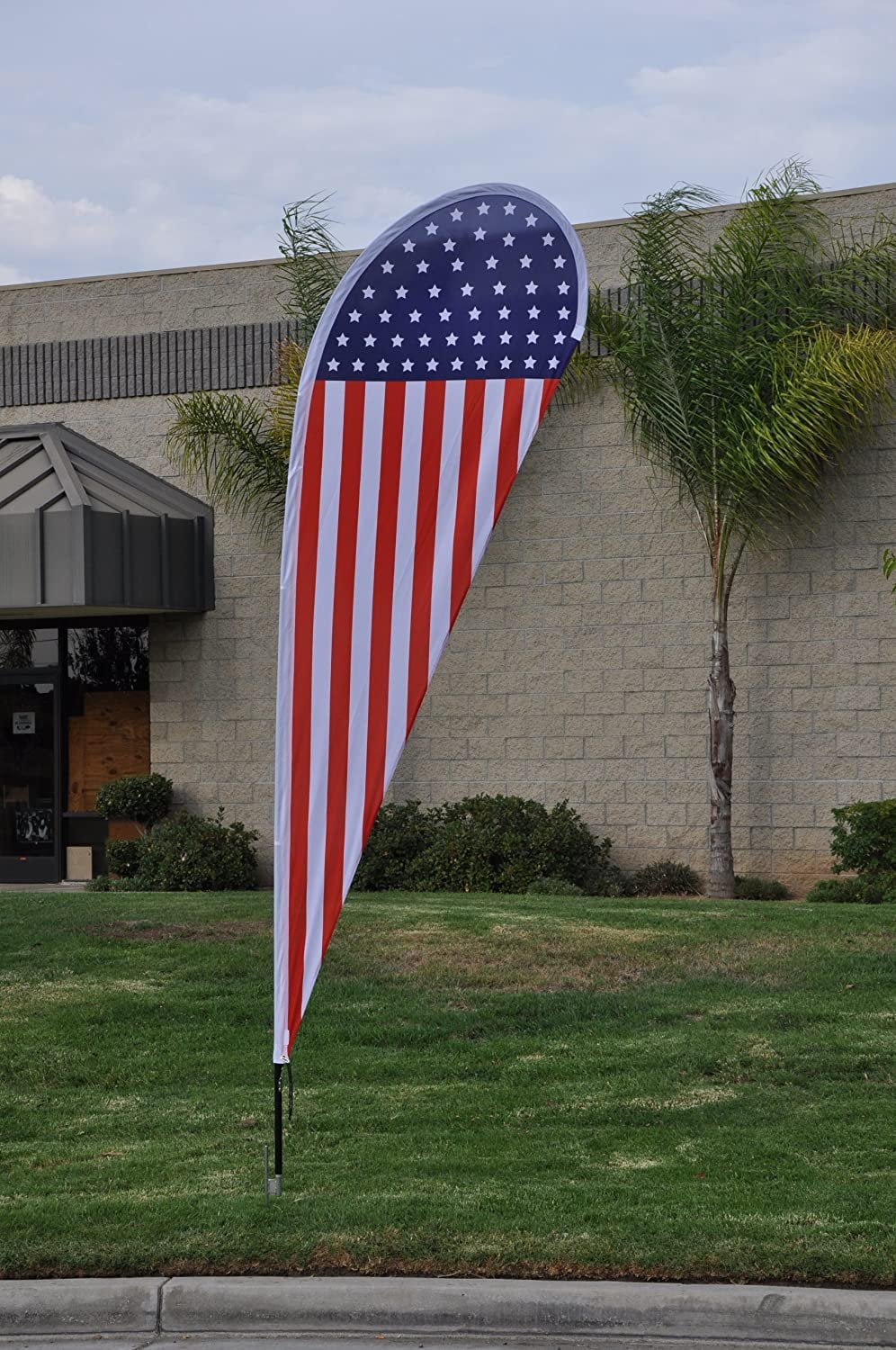 American US Banner Flag 50 Stars Teardrop Flag Set with Flag Pole and